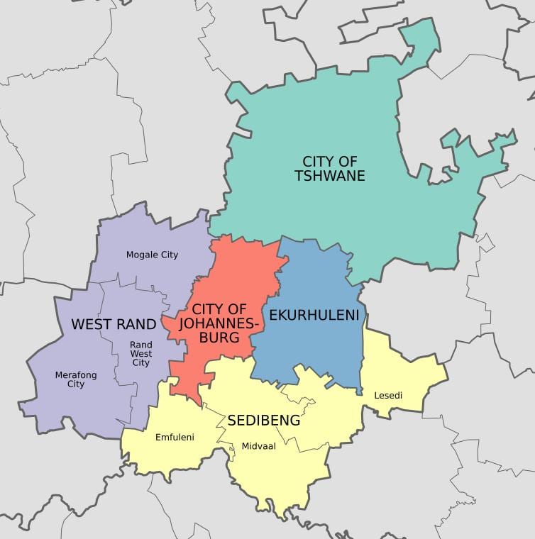 Mappa del quartiere Johannesburg (Joburg Jozi)